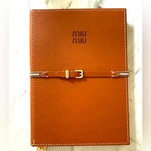 Miu Miu Leatherette Lined Notebook Journal Elastic Belt Closure